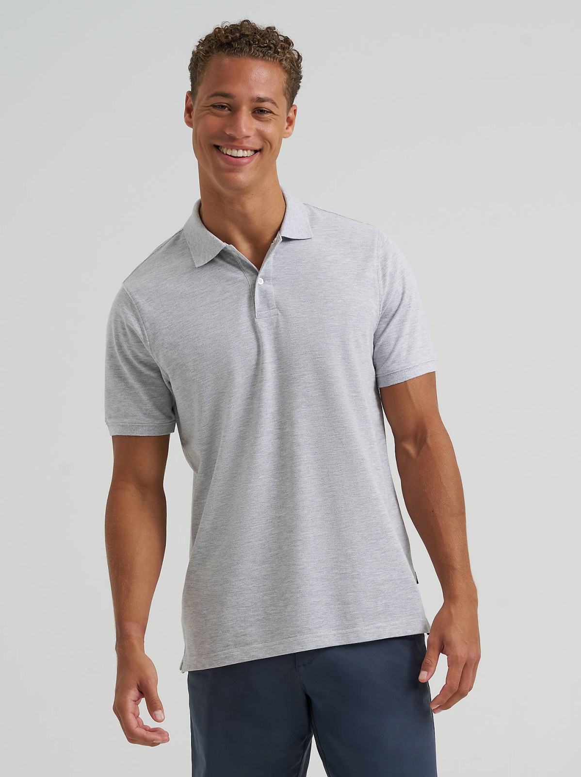 Men's Solid Mini Pique Polo Shirt