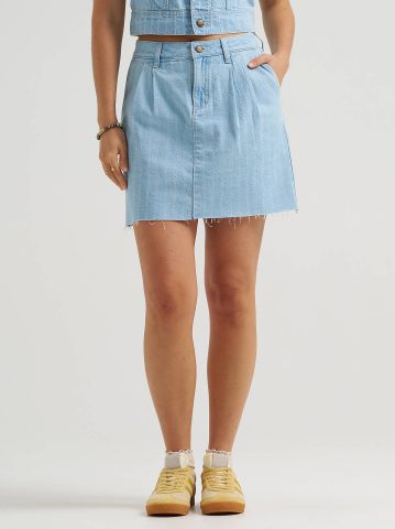 Women's Pleated Denim Skirt
