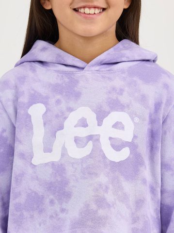 Girl's Tie Dye Crop Logo Hoodie