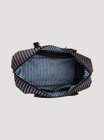 Women's Striped Denim Duffle Bag