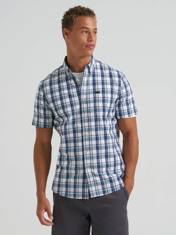 Men's One Pocket Plaid Button Down Shirt Men's One Pocket Plaid Button Down Shirt
