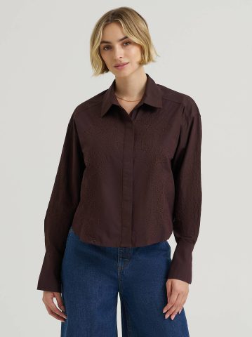 Women's Embroidered Button Down Shirt Women's Embroidered Button Down Shirt