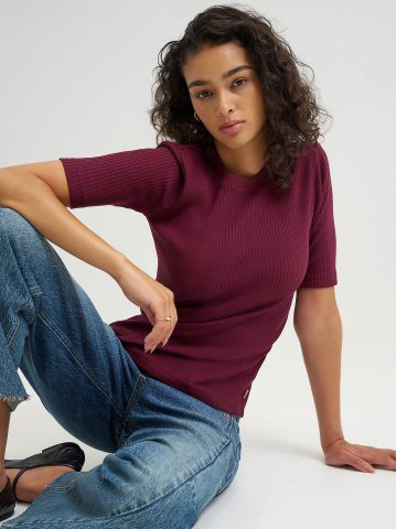 Women's Fitted Rib Knit Tee