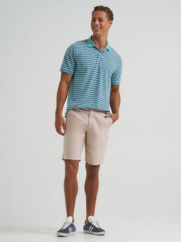 Men's Stripe Mini Pique Polo Shirt