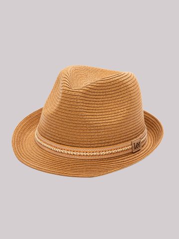 Laced Leather Band Straw Fedora