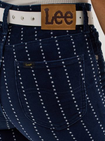 Women's High Rise Stars and Stripes Corduroy Flare Jean