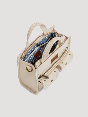 Women's Canvas Cargo Pocket Tote Bag