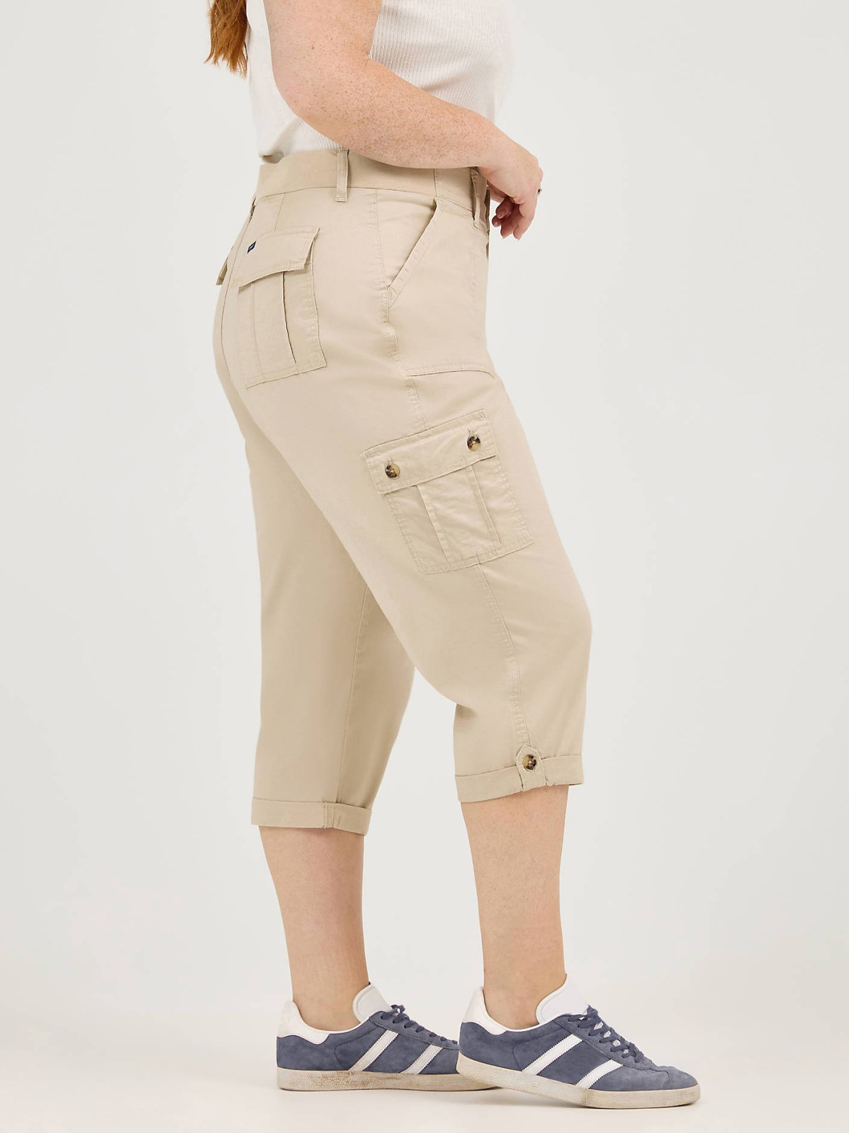 Women's Ultra Lux Comfort with Flex-To-Go Relaxed Fit Cargo Capri (Plus) - view 4