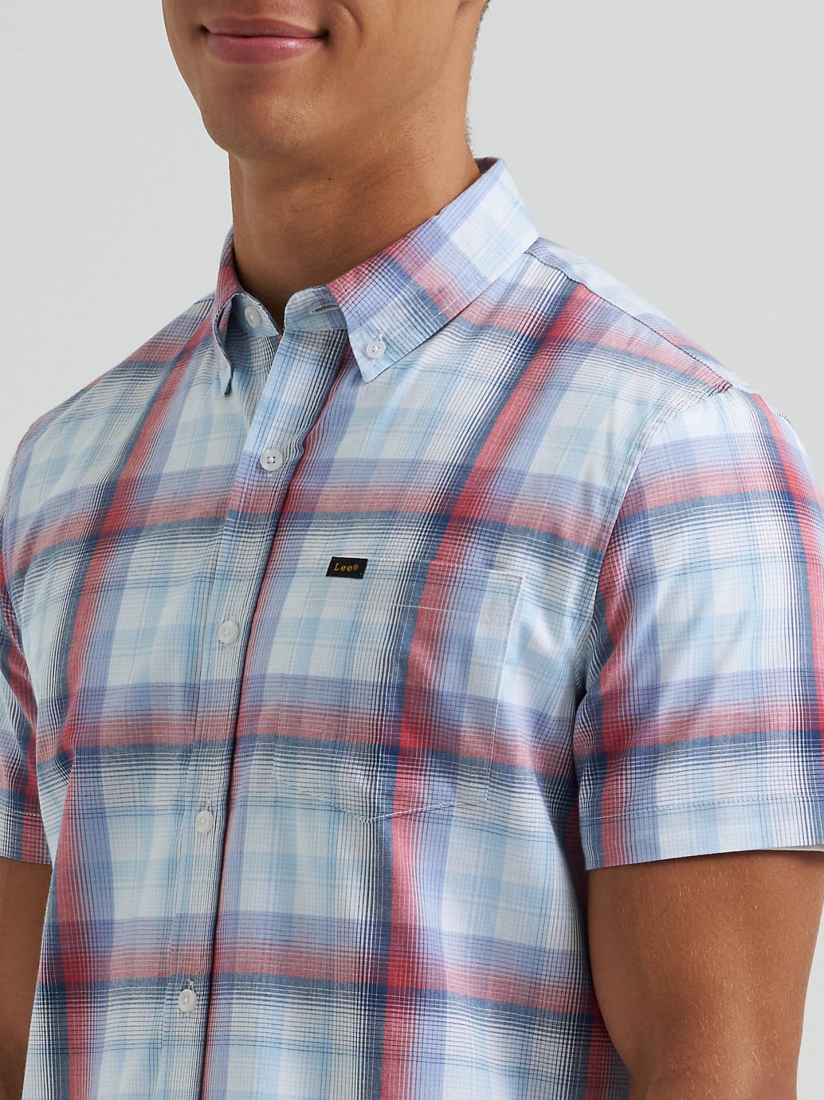 Men's One Pocket Plaid Button Down Shirt - view 3