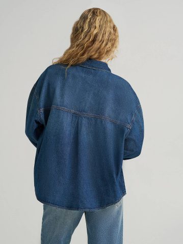Women's Swing Back Denim Button Down Shirt