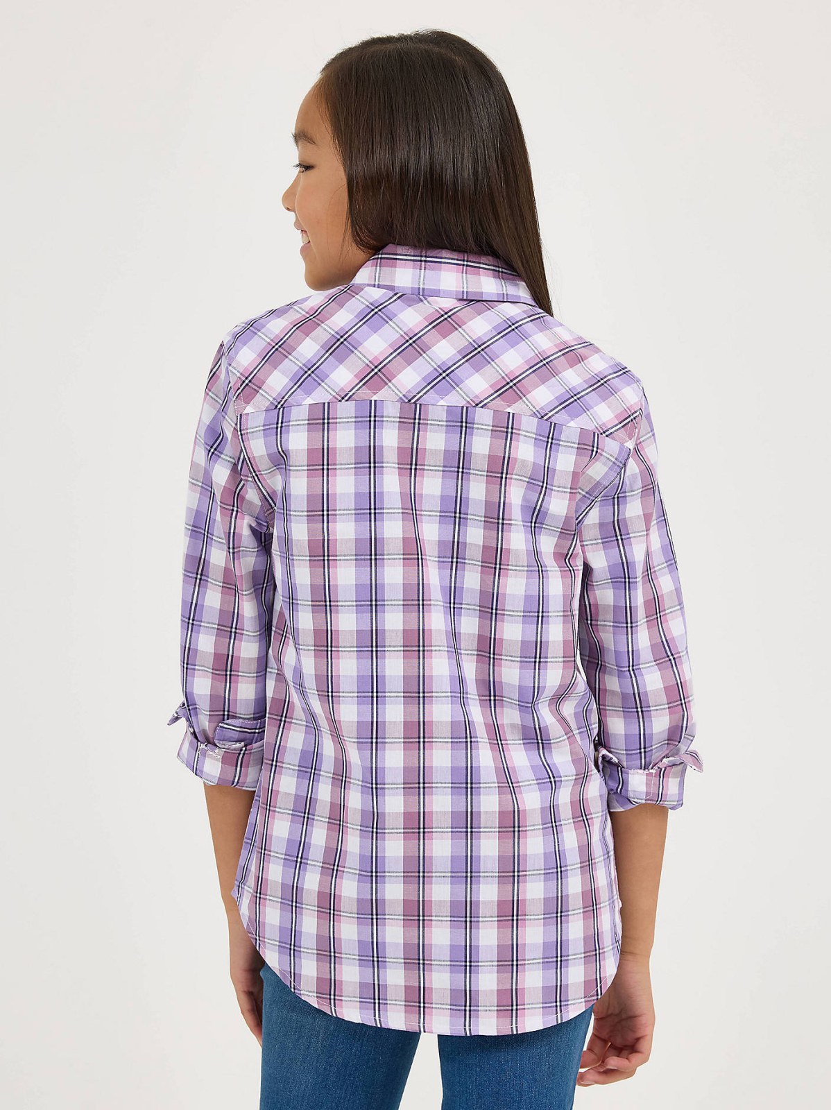 Girl's Plaid Button Down Shirt - view 2