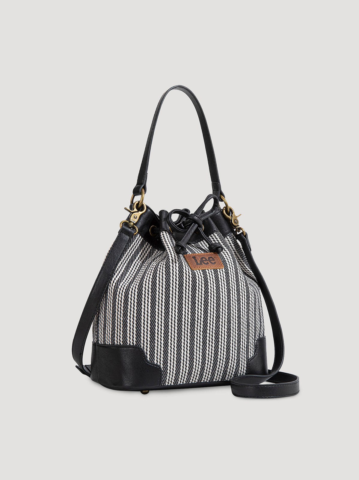 Women's Stripe Canvas Drawstring Bucket Bag - view 2