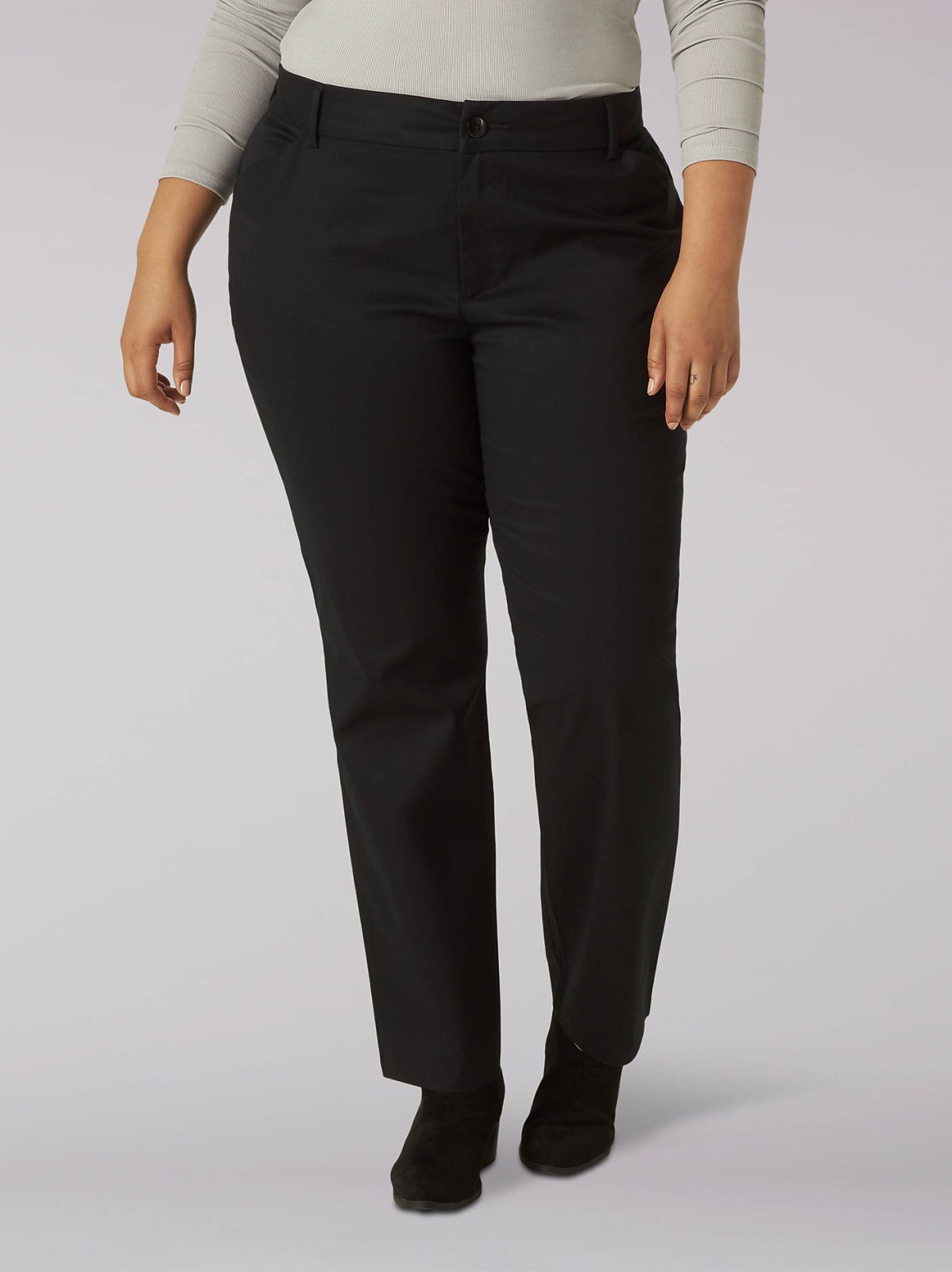 Women's Wrinkle Free Relaxed Fit Straight Leg Pant (Plus) - view 2