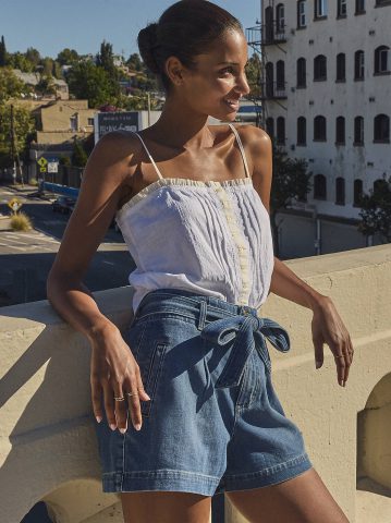Women's High Rise Denim Bow Short Women's High Rise Denim Bow Short